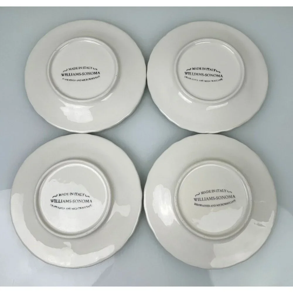 Williams Sonoma Napa Sage Italy Leaf Grape Dessert Bread Appetizer Plates 7